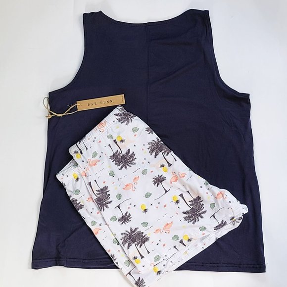 NWT Rae Dunn Hello Weekend Ultra Soft Shorts and Tank Top Pajama Set - Picture 3 of 3
